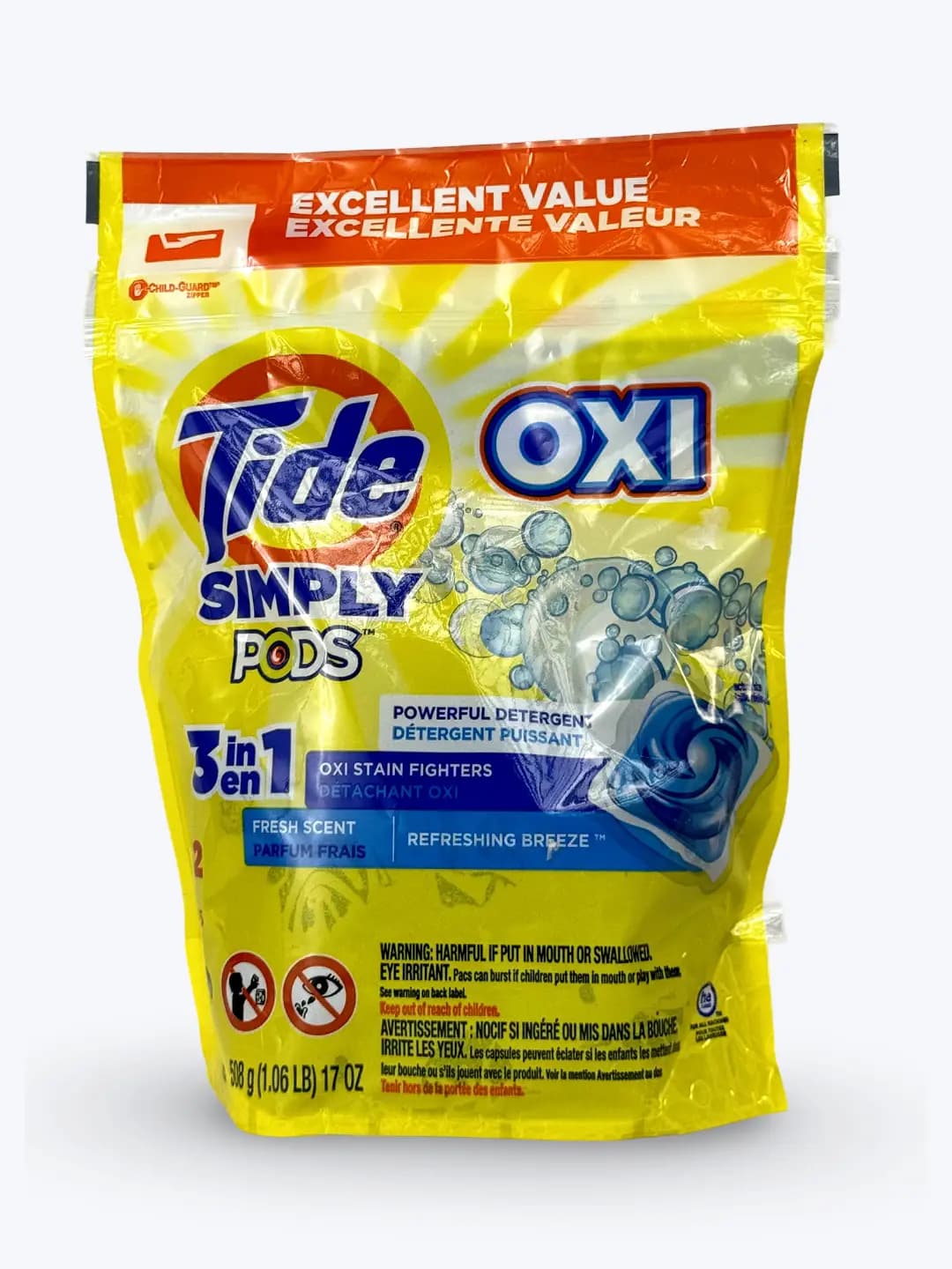 Tide Simply Pods with Oxi kuchli tozalash xususiyatlari bilan kir yuvish kukuni paketlari